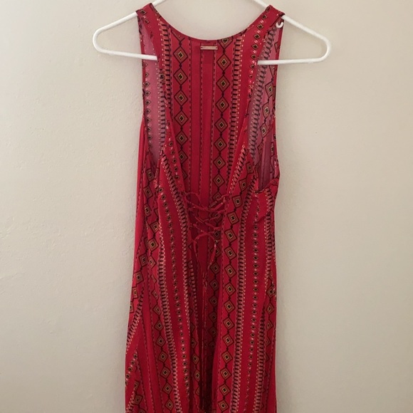 Kendall and Kylie Red Lace Up Dress Medium - Picture 3 of 5
